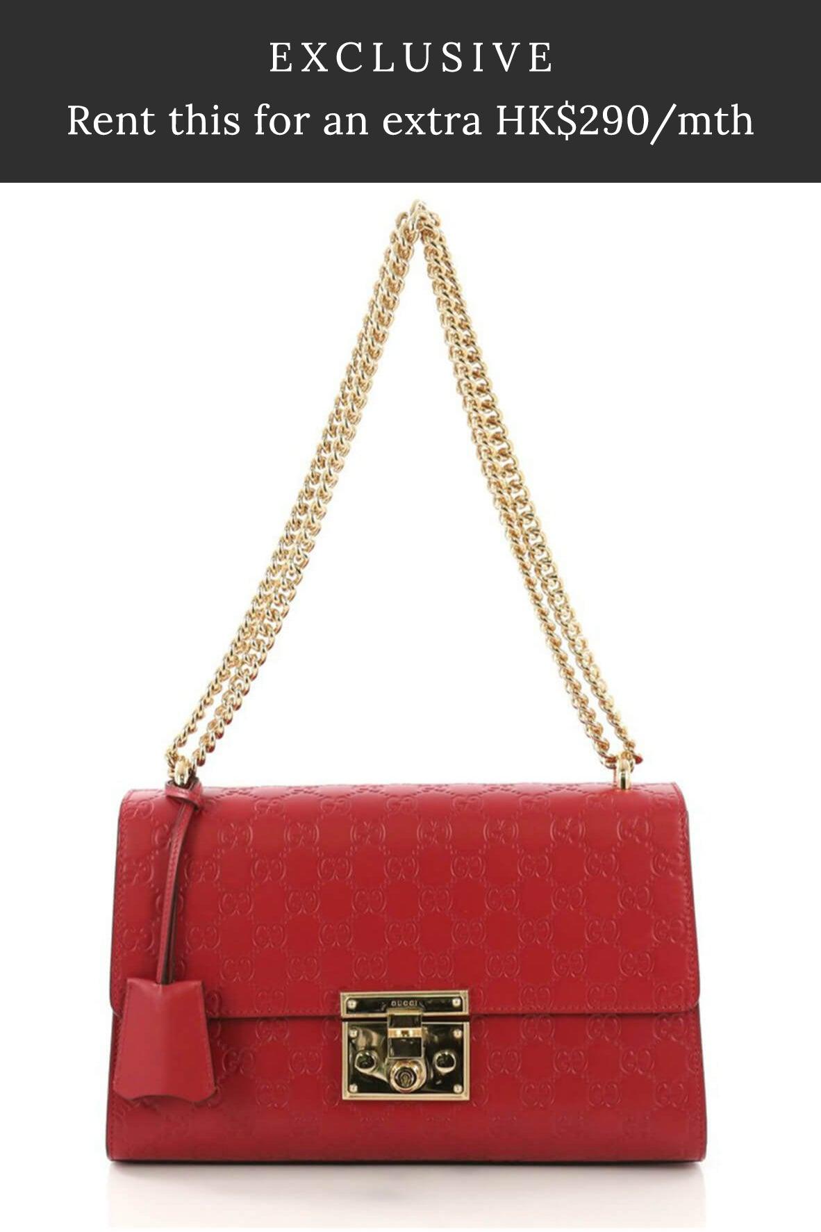 Gucci Guccissima Red Leather Chain Shoulder Bag Style 3