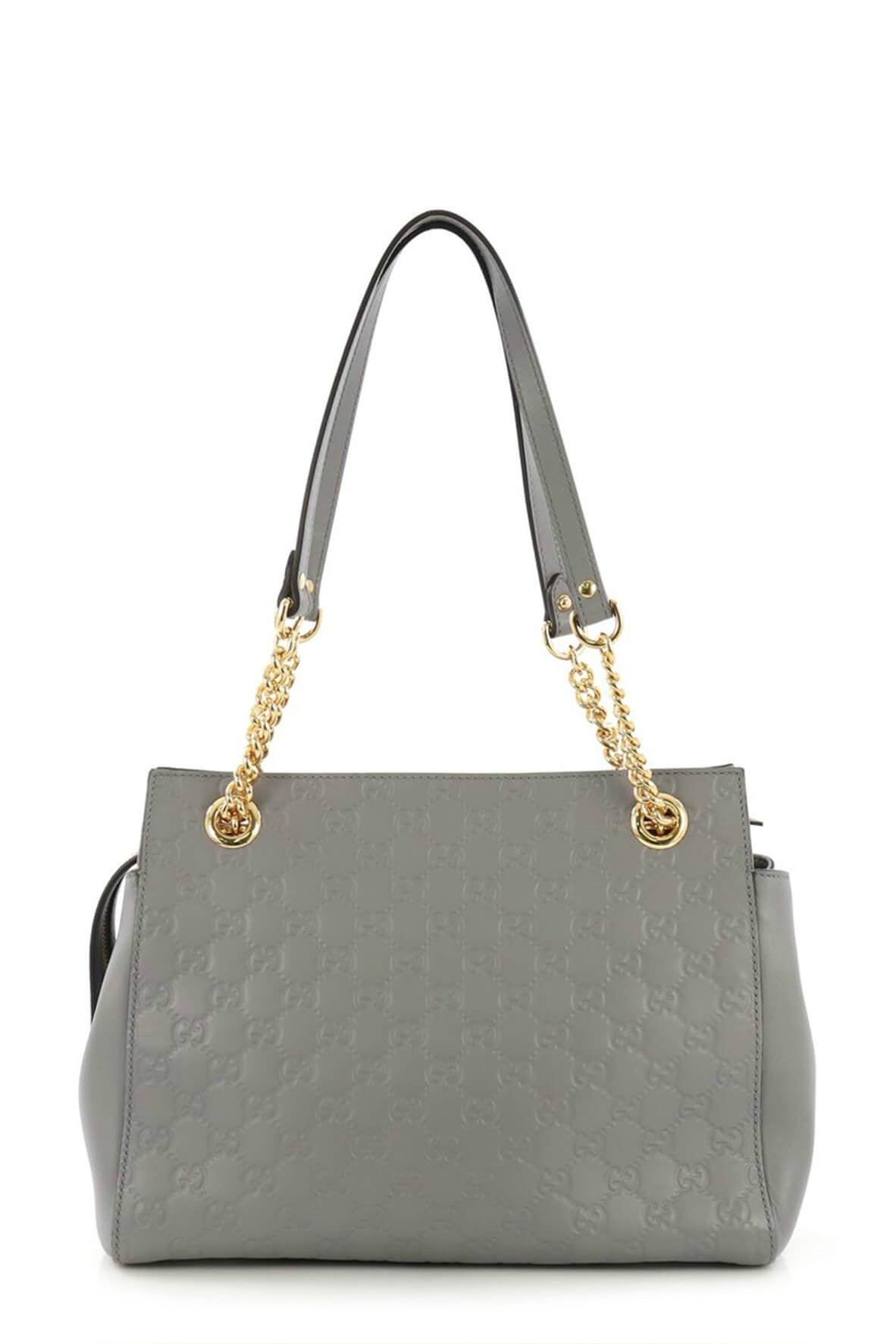 Gucci Guccissima Grey Leather Chain Shoulder Bag Style 1