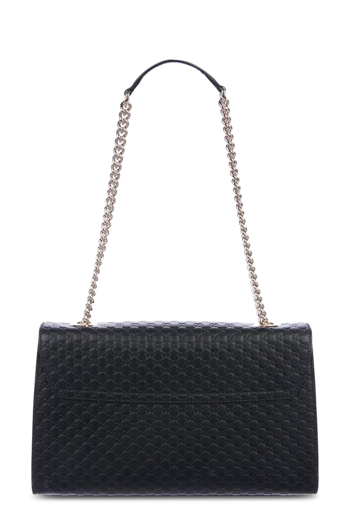 Gucci Guccissima Black Leather Shoulder Bag Style 3