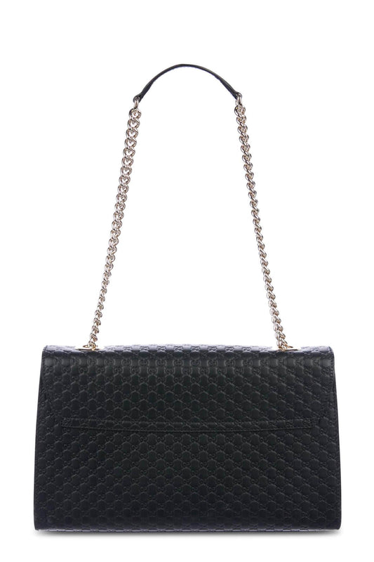 Gucci Guccissima Black Leather Shoulder Bag Style 3
