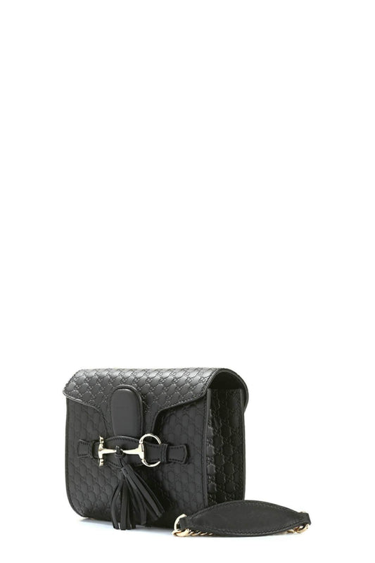 Gucci Guccissima Black Leather Shoulder Bag Style 2