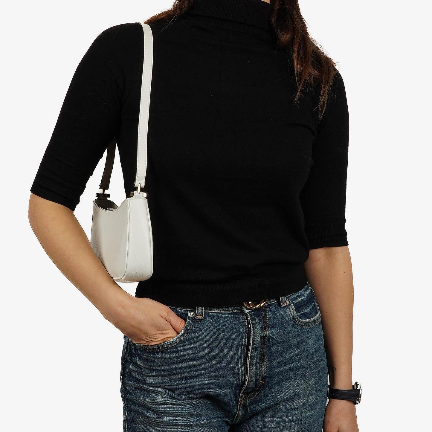 Gucci Microguccissima Pochette in White Leather
