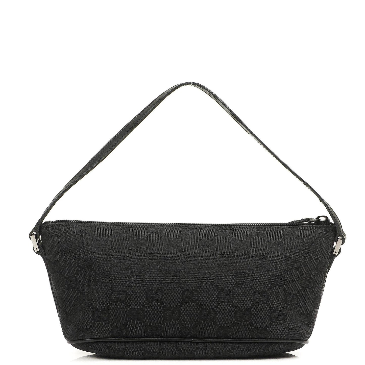 Gucci Mini Baguette Black GG Monogram Pochette Boat