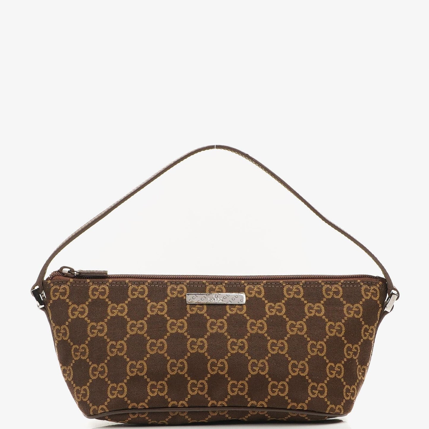 Gucci Mini Baguette GG Monogram Pochette Boat Brown/Beige Bag