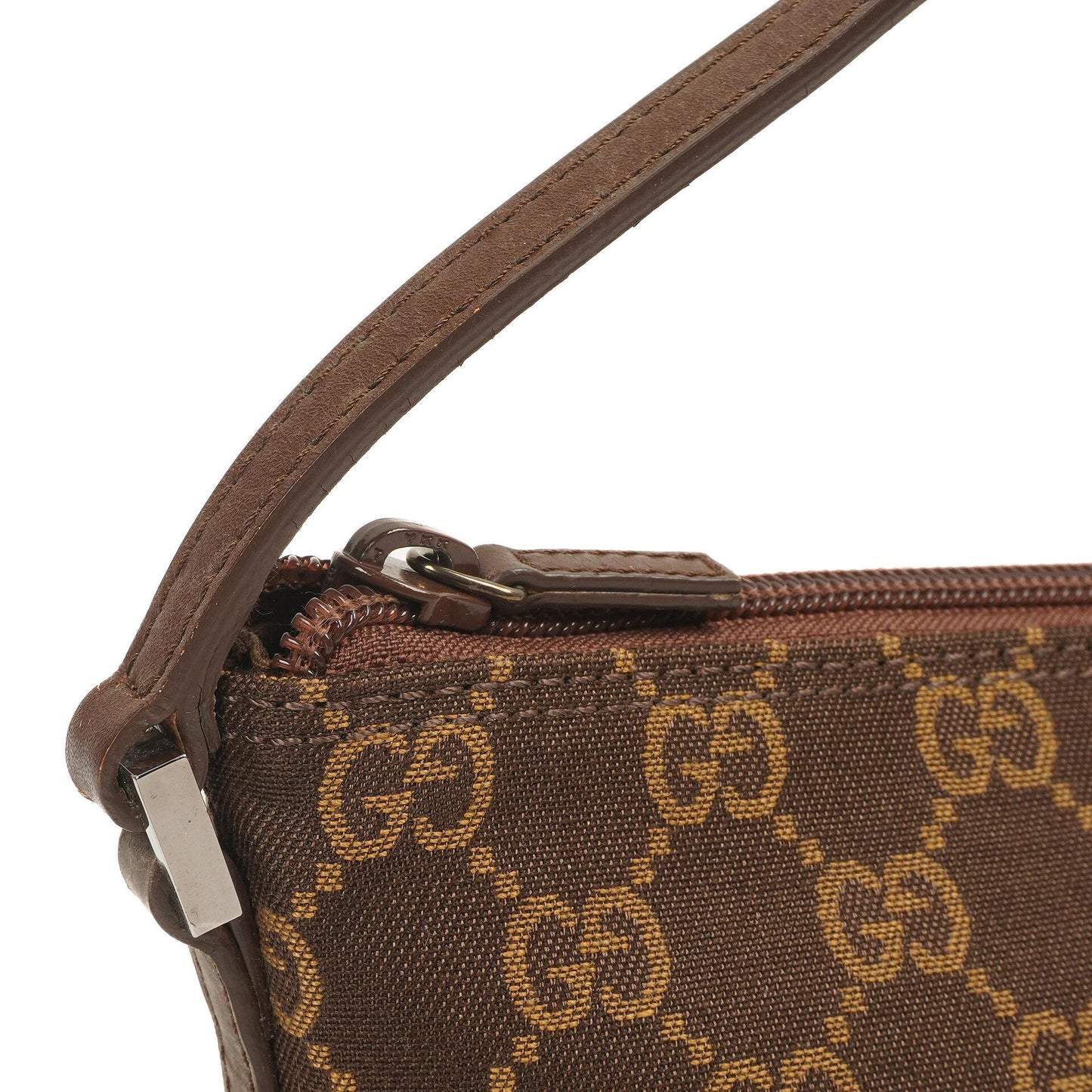 Gucci Mini Baguette GG Monogram Pochette Boat Brown/Beige Bag