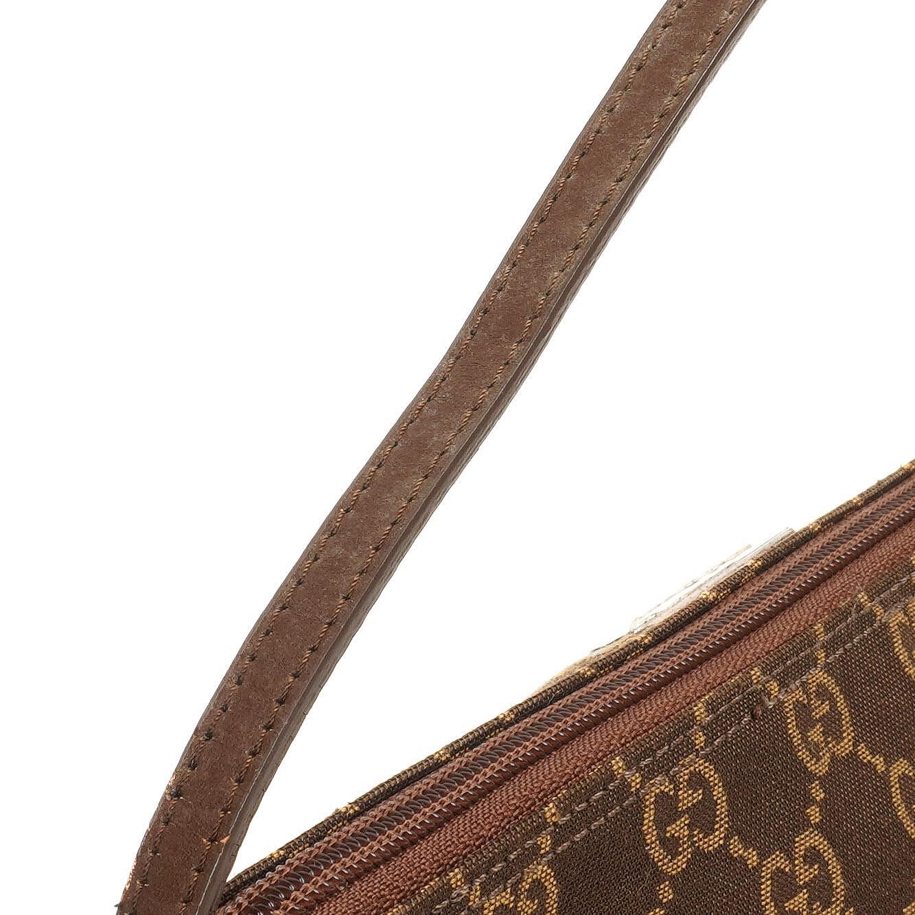 Gucci Mini Baguette GG Monogram Pochette Boat Brown/Beige Bag