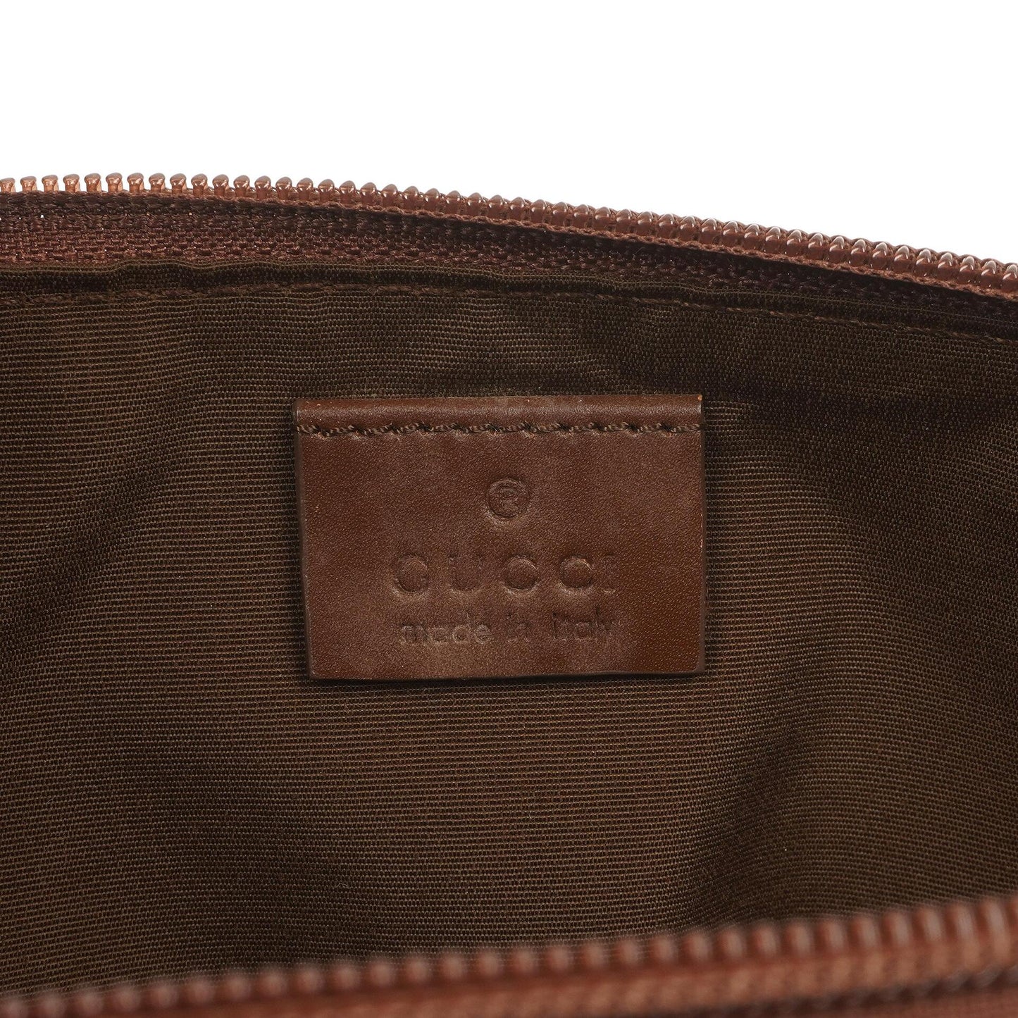Gucci Mini Baguette GG Monogram Pochette Boat Brown/Beige Bag