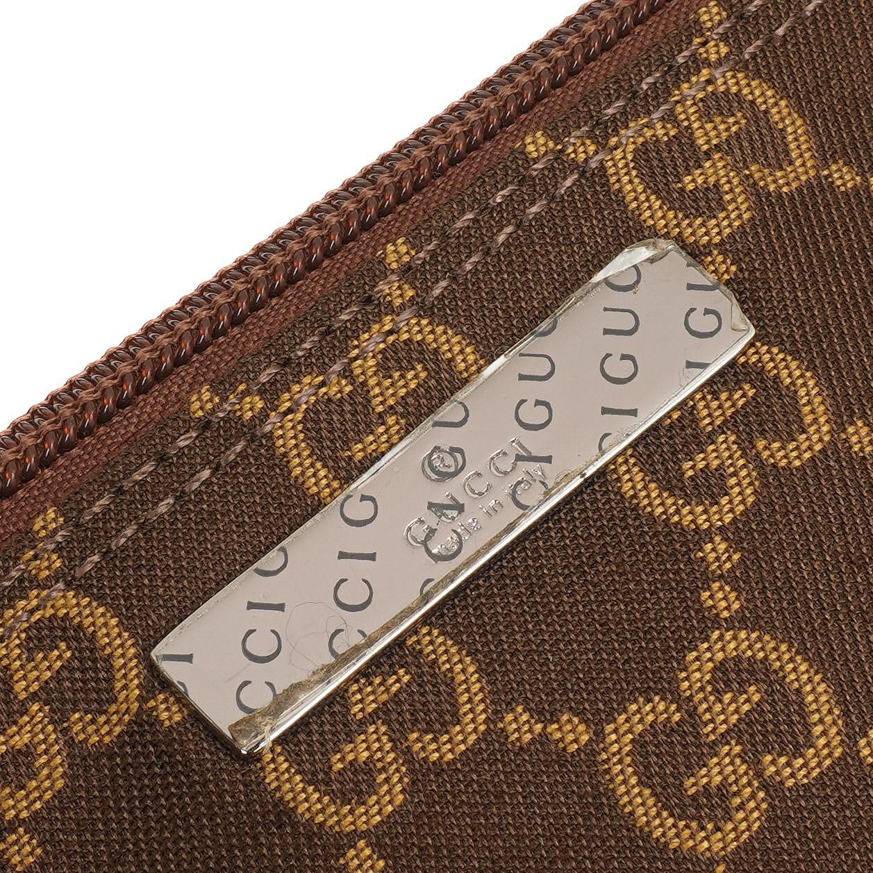 Gucci Mini Baguette GG Monogram Pochette Boat Brown/Beige Bag