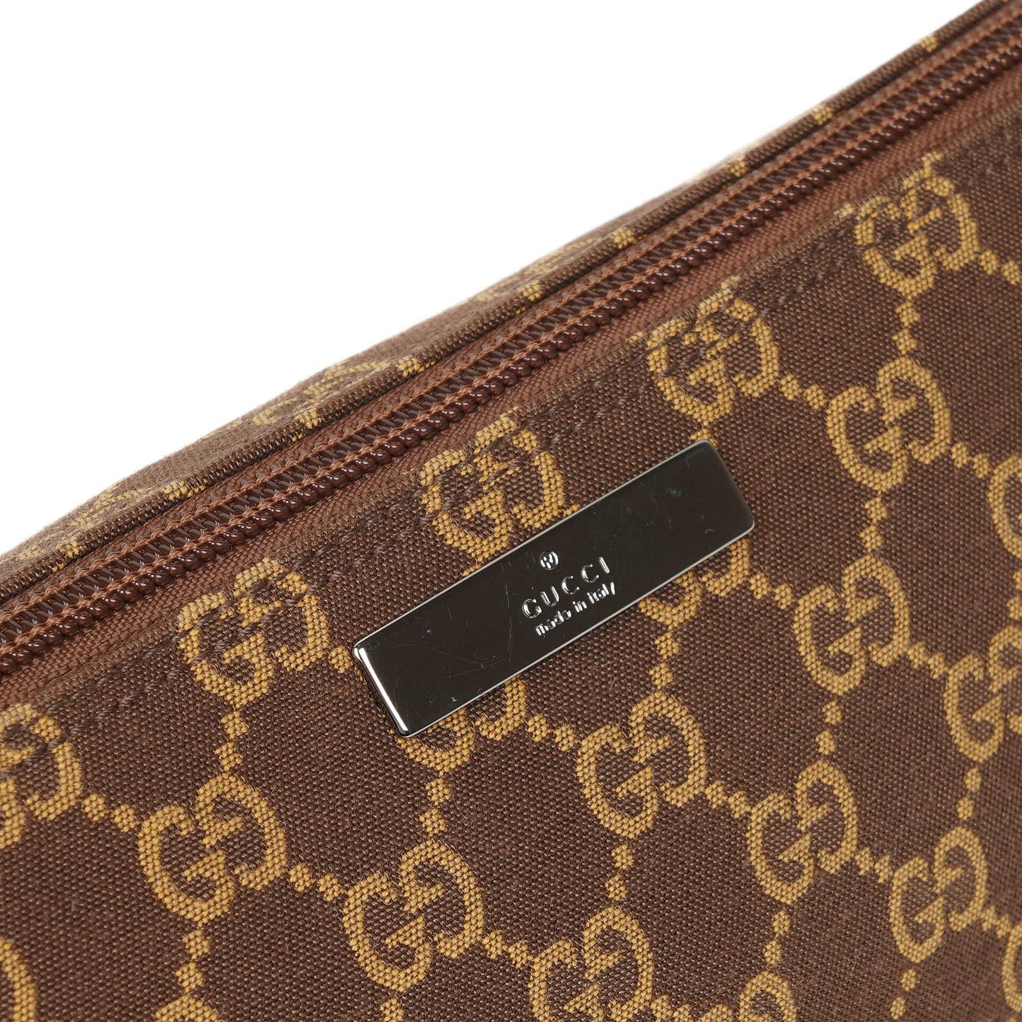 Gucci Mini Baguette GG Monogram Pochette Boat Brown/Beige Bag