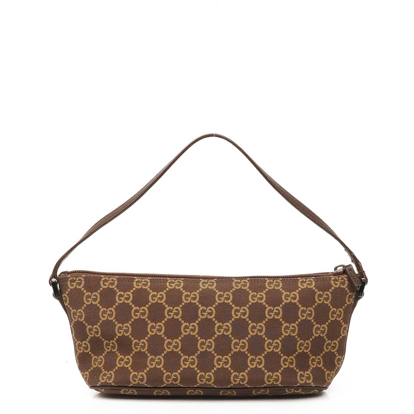 Gucci Mini Baguette GG Monogram Pochette Boat Brown/Beige Bag