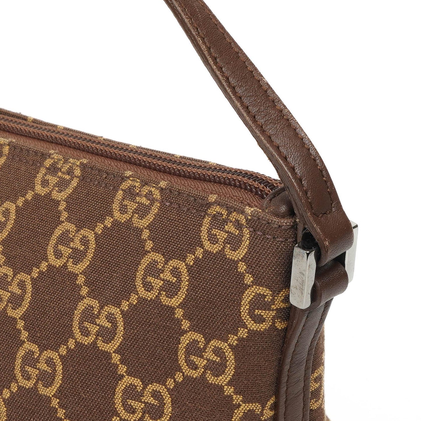 Gucci Mini Baguette GG Monogram Pochette Boat Brown/Beige Bag