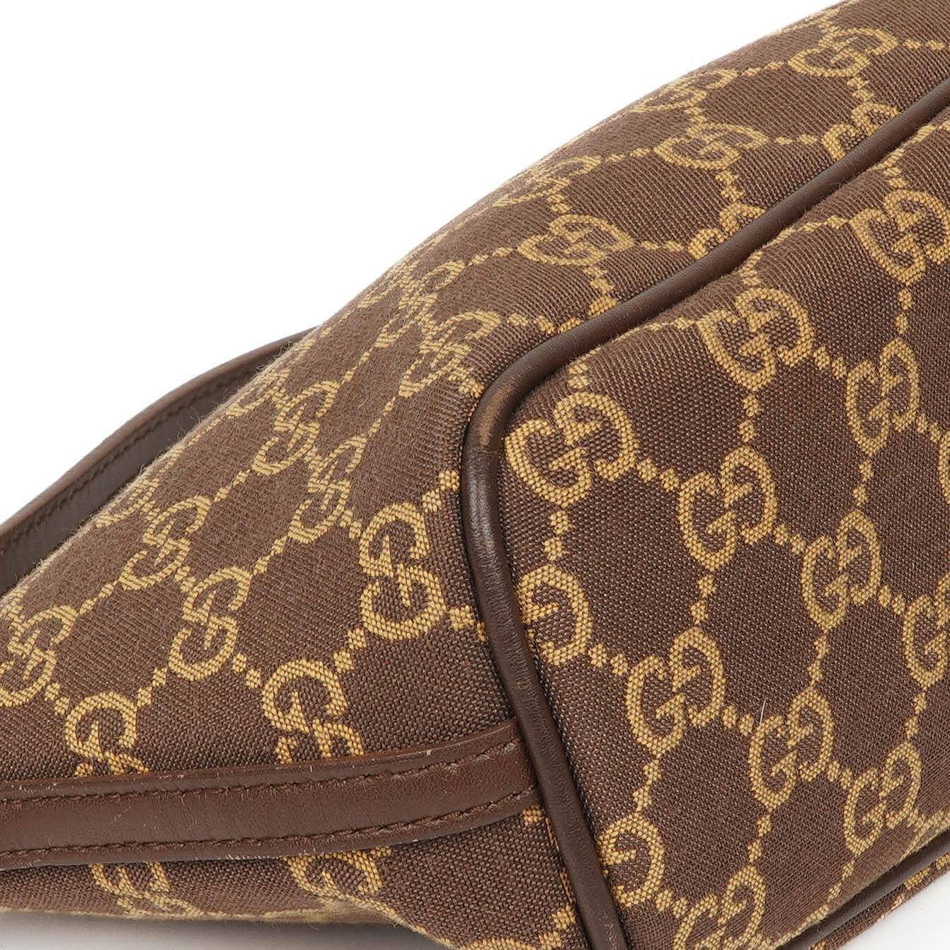 Gucci Mini Baguette GG Monogram Pochette Boat Brown/Beige Bag