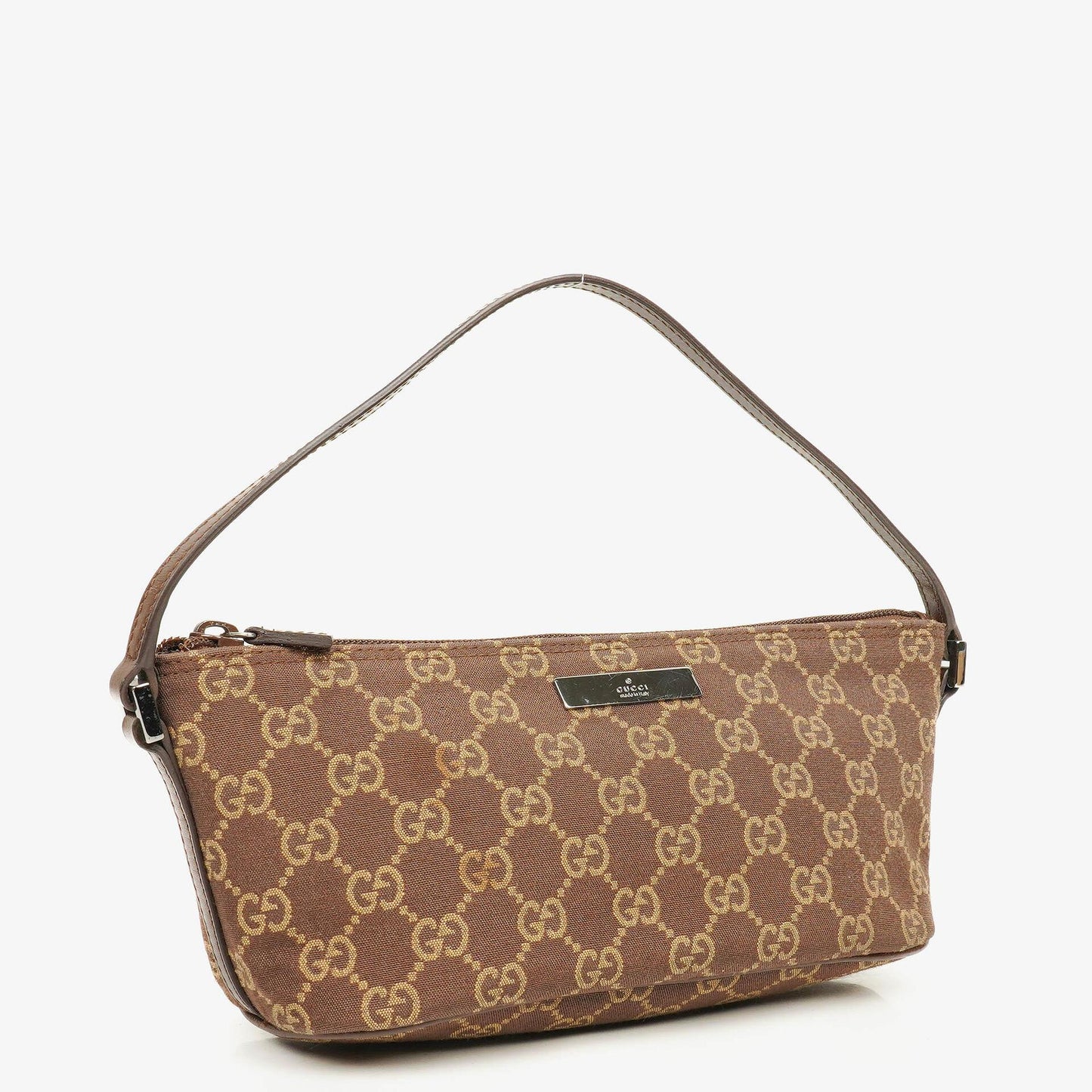 Gucci Mini Baguette Pochette Boat Beige/Brown GG Monogram Bag