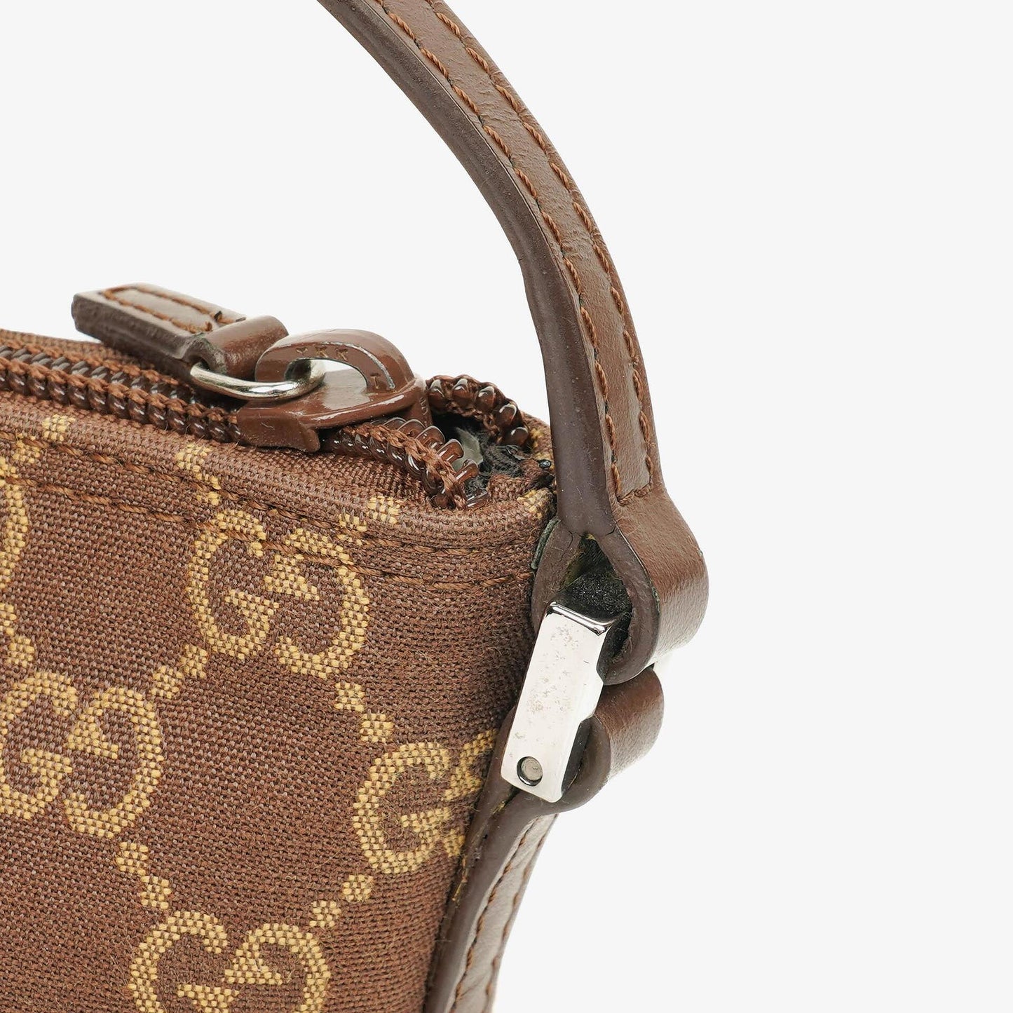 Gucci Mini Baguette Pochette Boat Beige/Brown GG Monogram Bag