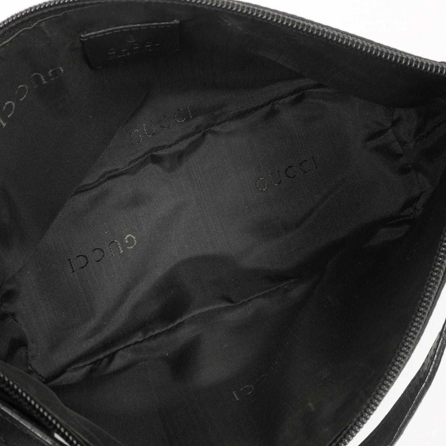 Gucci Mini Baguette Pochette Boat Black Canvas Bag