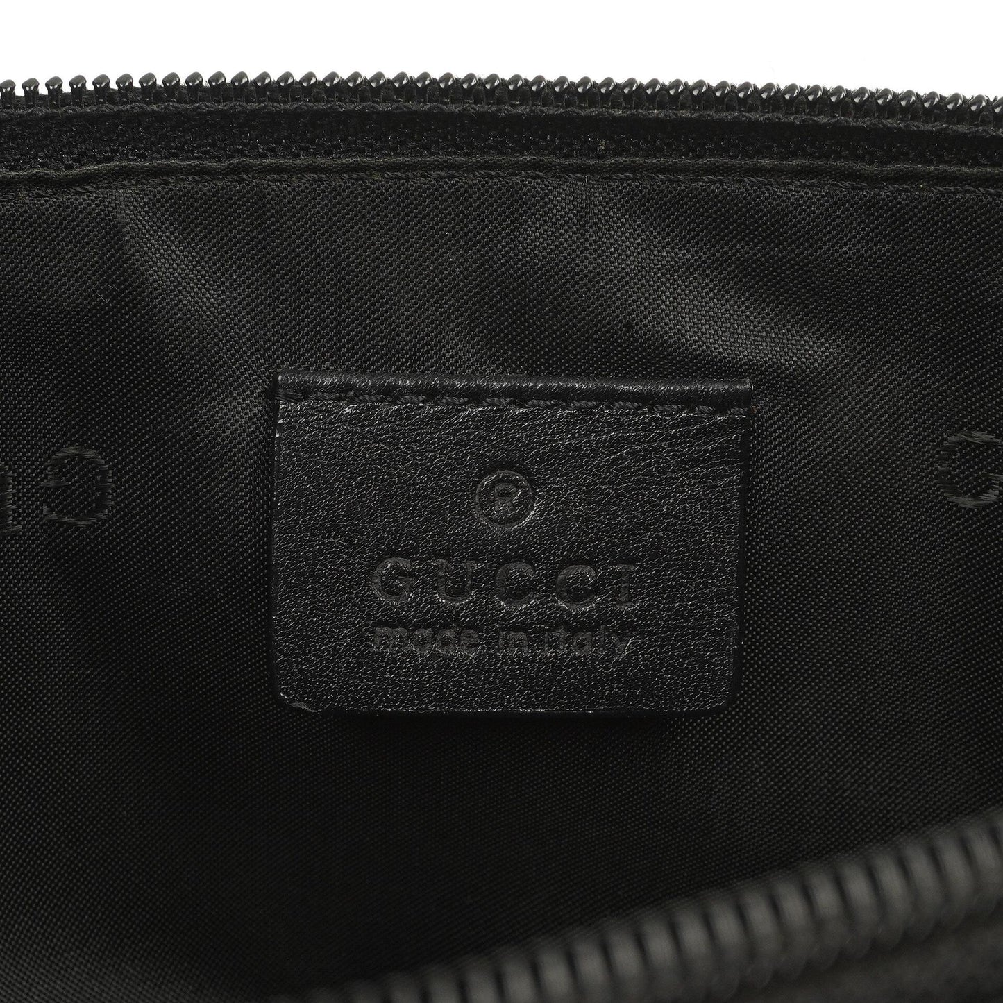 Gucci Mini Baguette Pochette Boat Black Canvas Bag