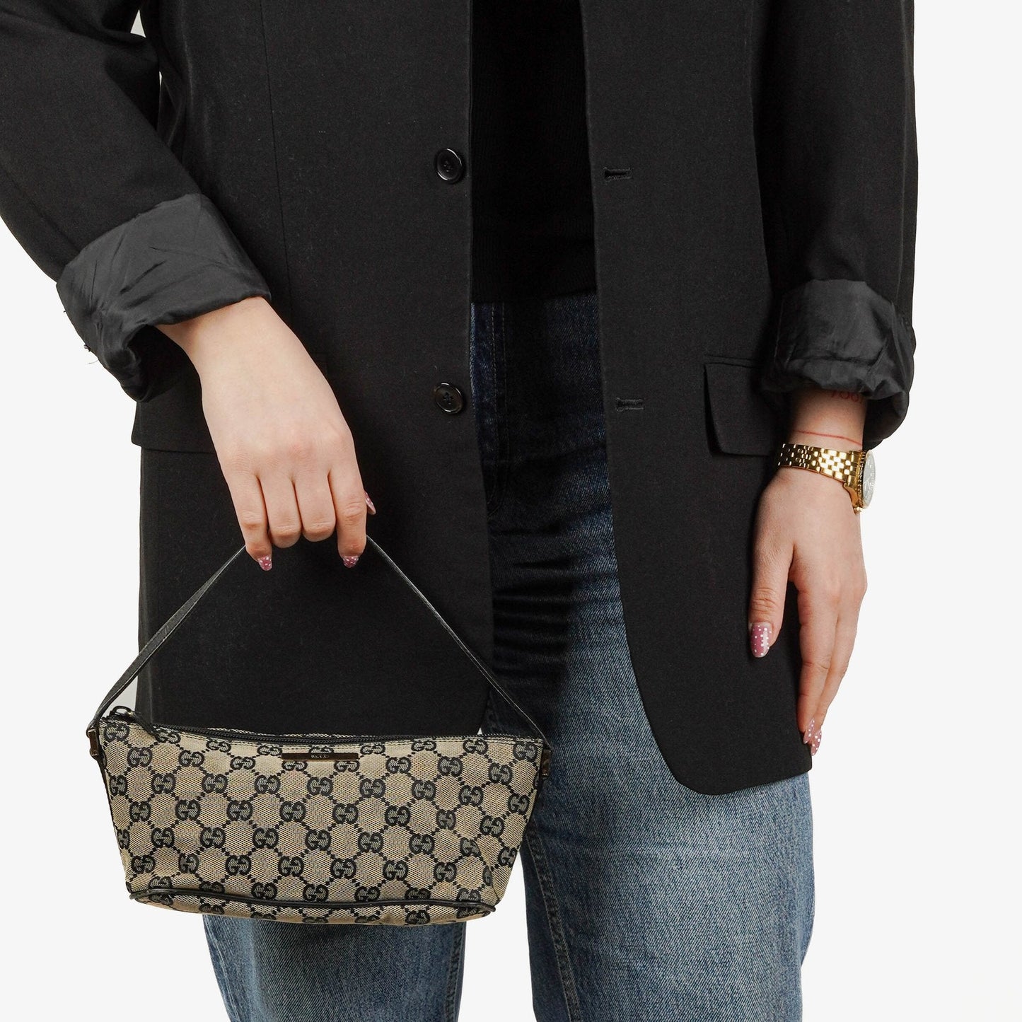 Gucci Mini Baguette Pochette Boat GG Monogram Bag