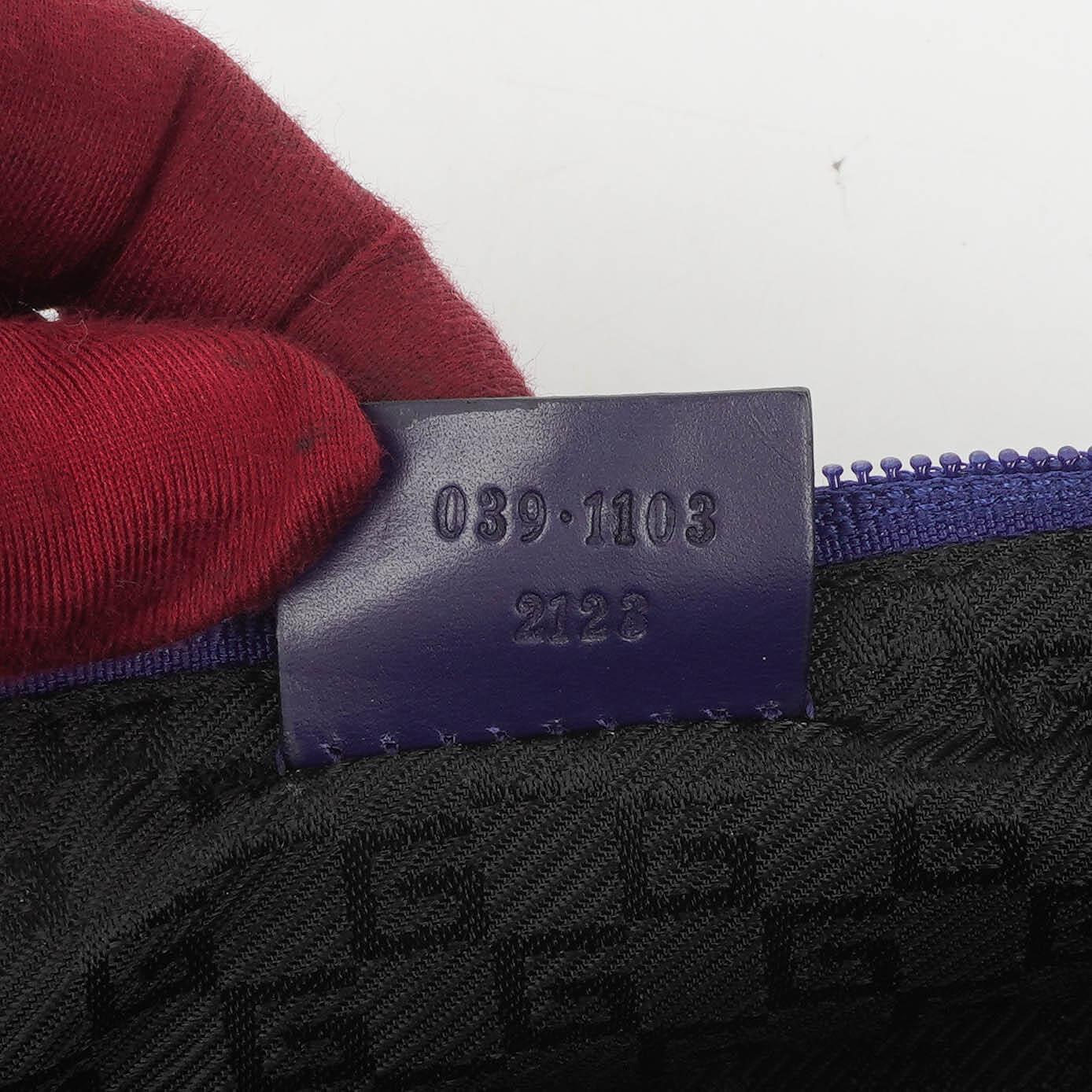 Gucci Mini Baguette Satin Pochette Boat Blue Bag