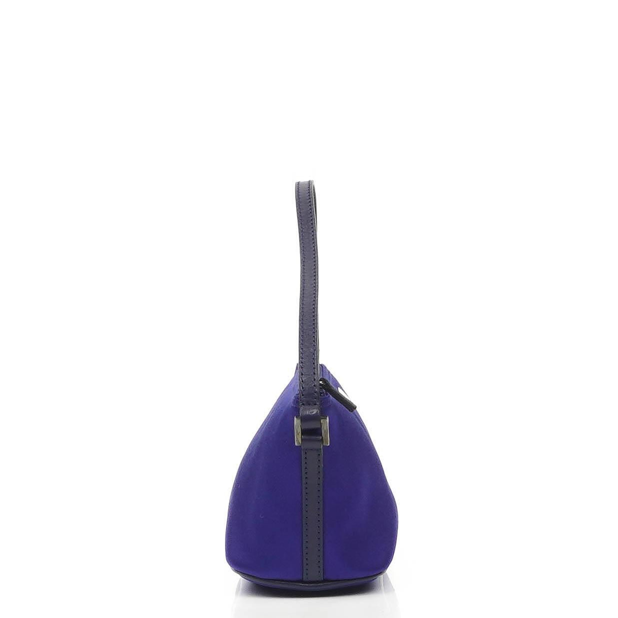 Gucci Mini Baguette Satin Pochette Boat Blue Bag
