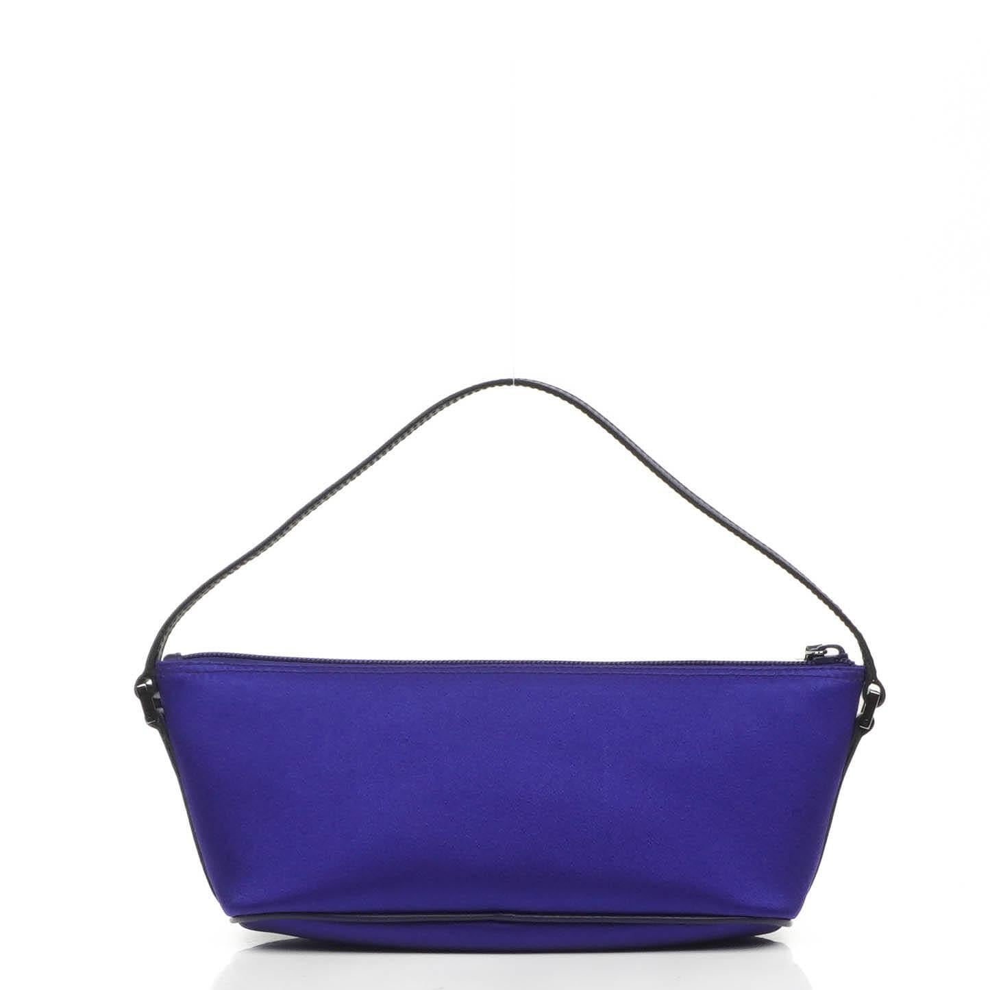 Gucci Mini Baguette Satin Pochette Boat Blue Bag