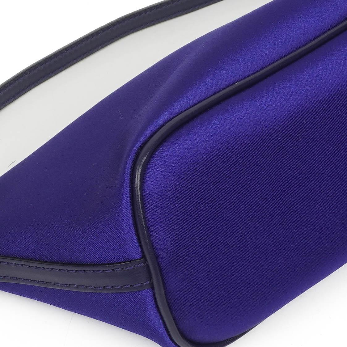Gucci Mini Baguette Satin Pochette Boat Blue Bag