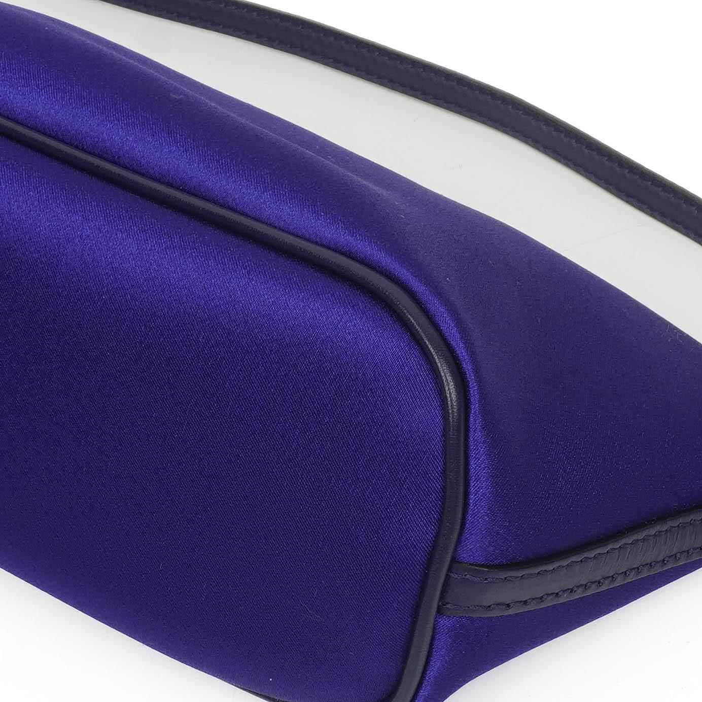 Gucci Mini Baguette Satin Pochette Boat Blue Bag