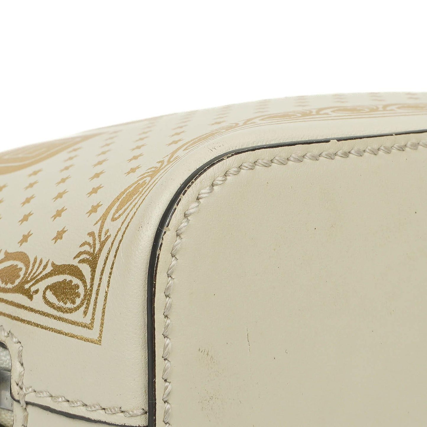 Gucci Mini Guccy Moon Steller Dome Crossbody Bag In White And Gold Calfskin