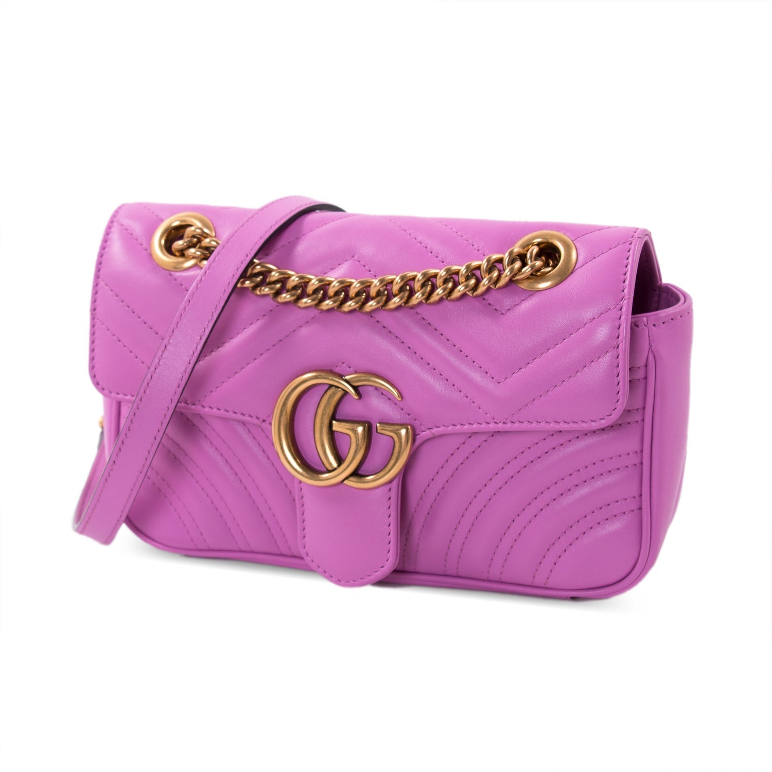 Gucci GG Marmont Leather Chain Shoulder Bag Style 21