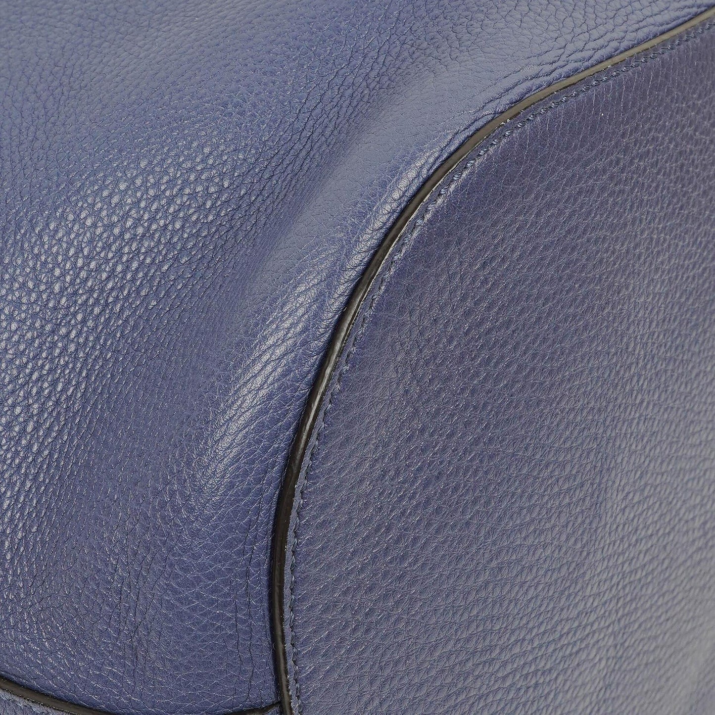 Gucci Miss Bamboo Pebbled Blue Calfskin Bucket Bag