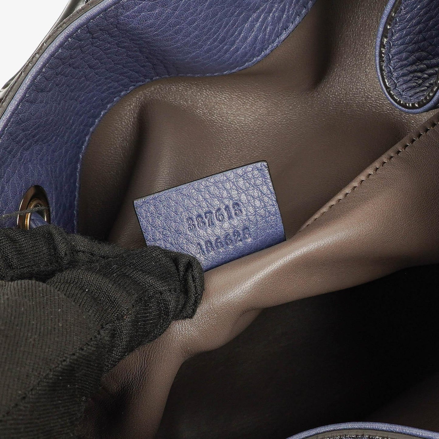 Gucci Miss Bamboo Pebbled Blue Calfskin Bucket Bag