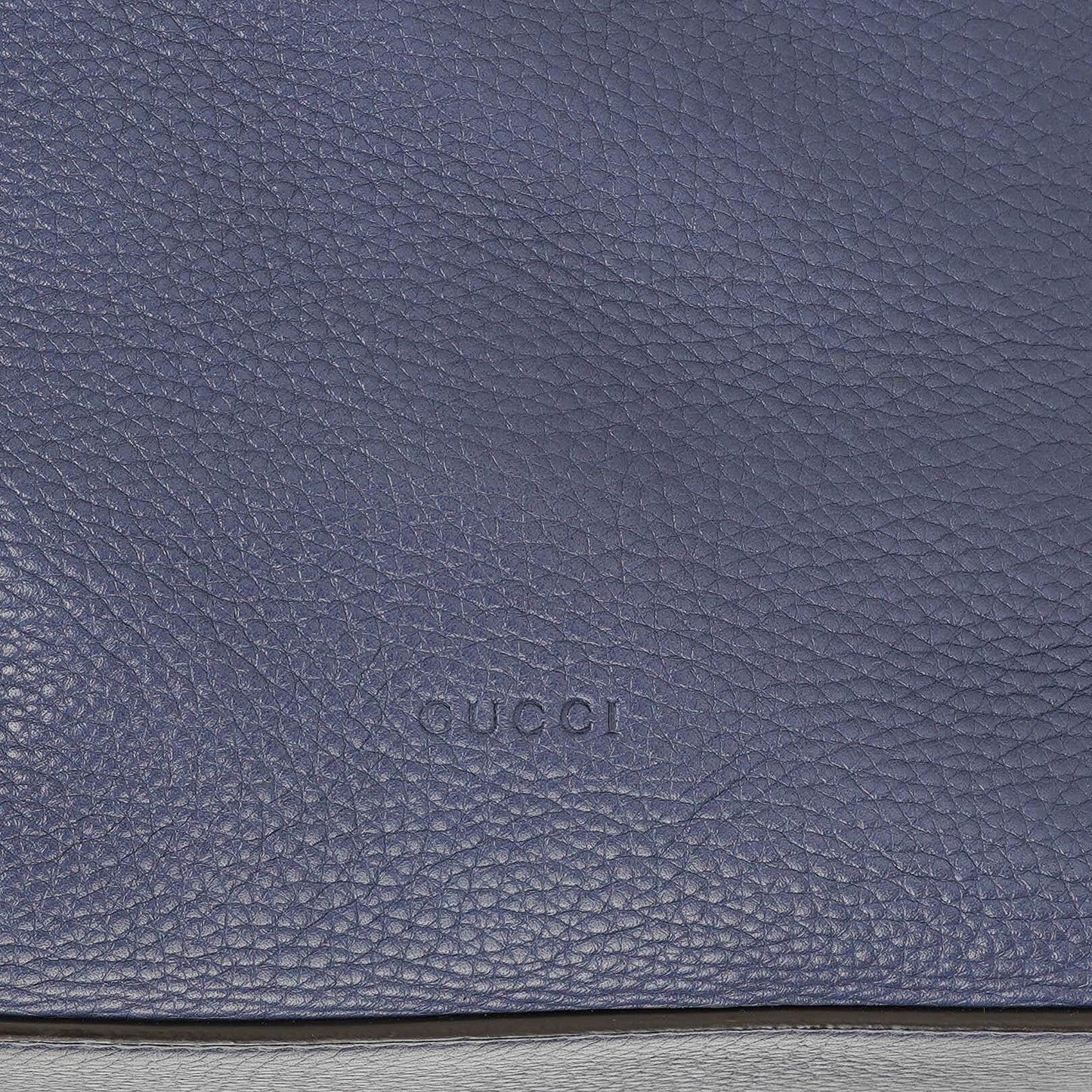 Gucci Miss Bamboo Pebbled Blue Calfskin Bucket Bag