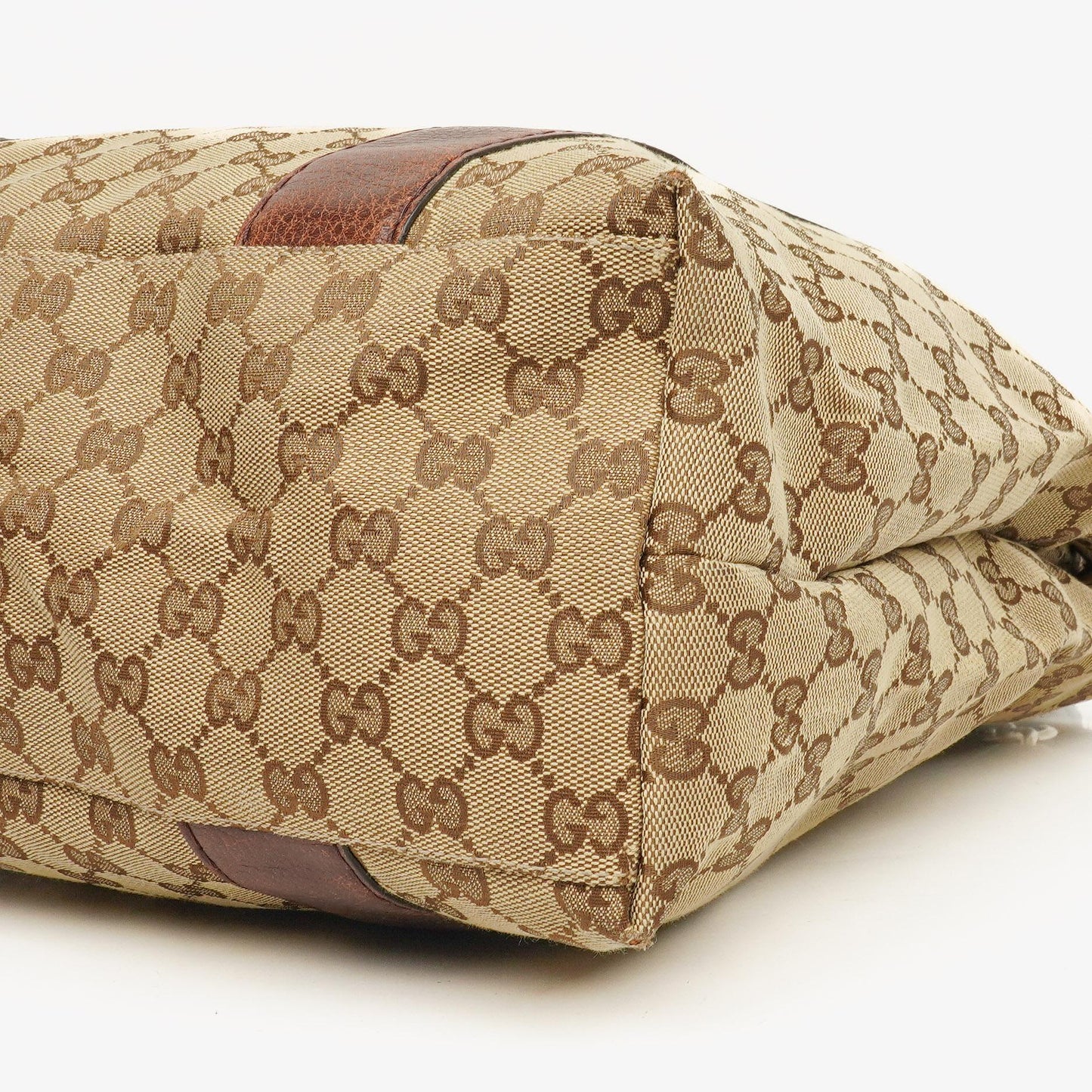 Gucci Monogram Bamboo Braided Handles Bag