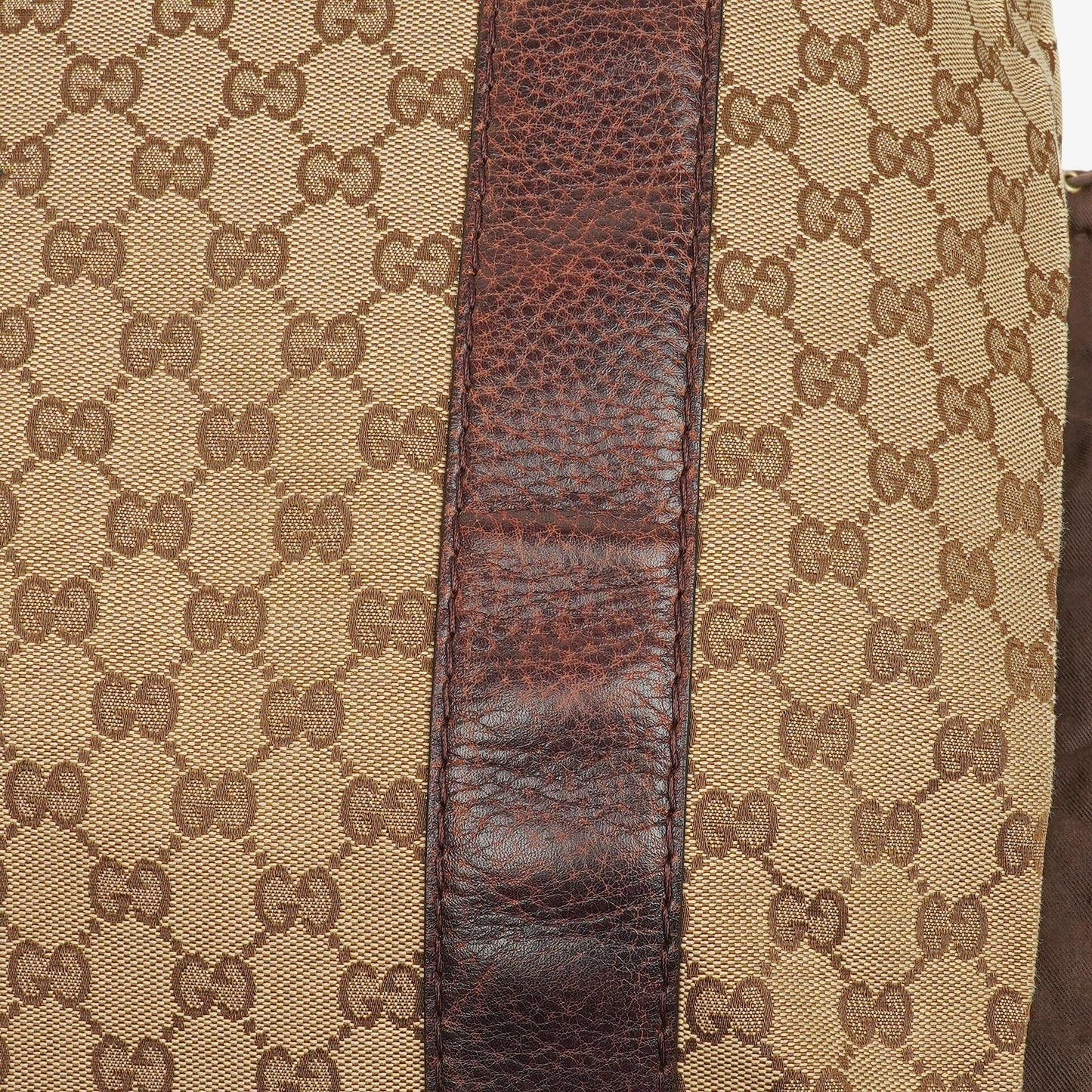 Gucci Monogram Bamboo Braided Handles Bag