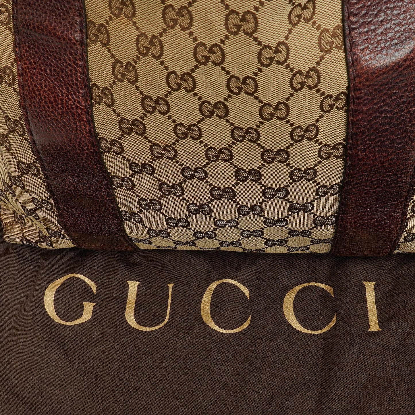 Gucci Monogram Bamboo Braided Handles Bag