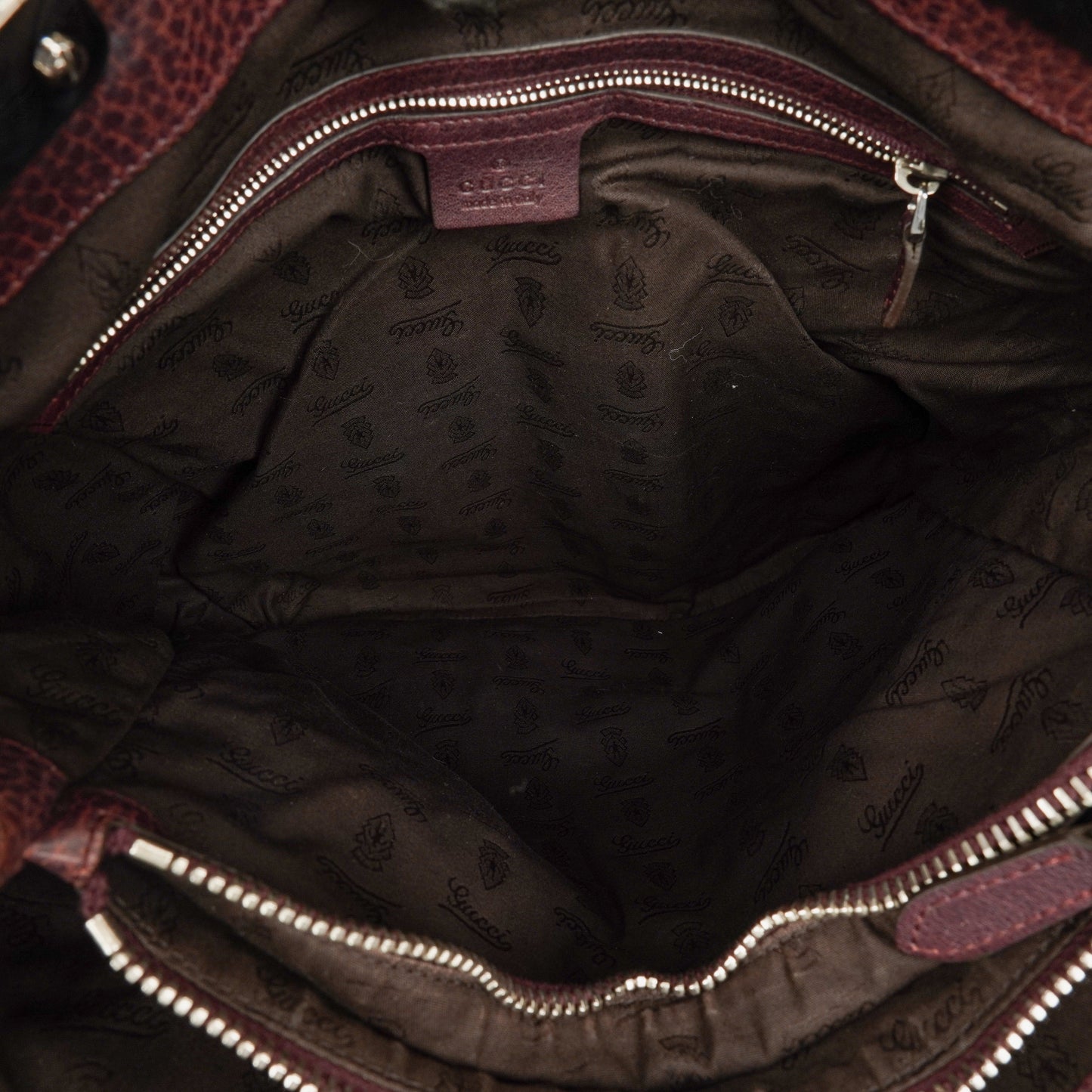 Gucci Monogram Bamboo Braided Handles Bag