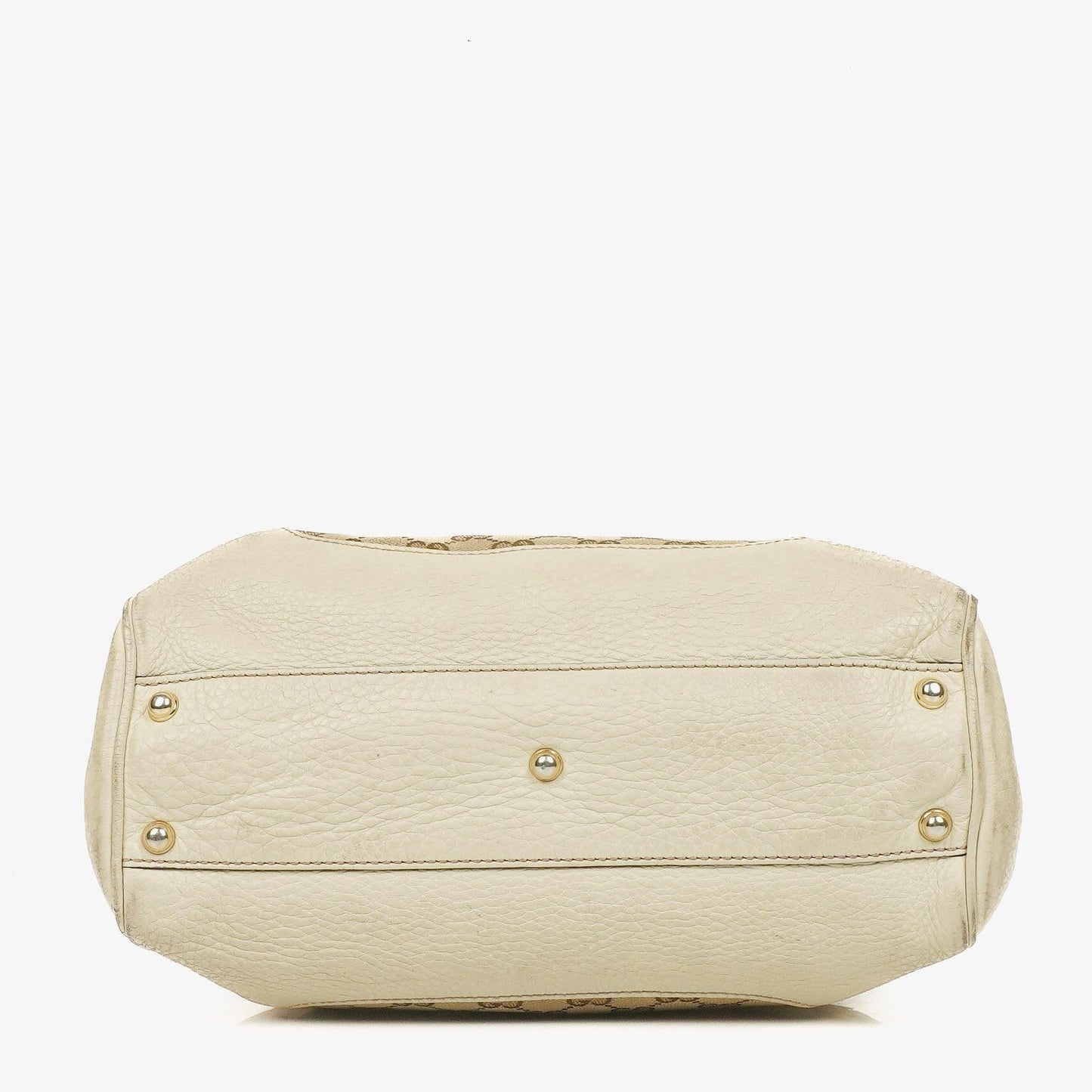 Gucci Monogram Canvas Ivory Diana Bamboo Top Handle Tote