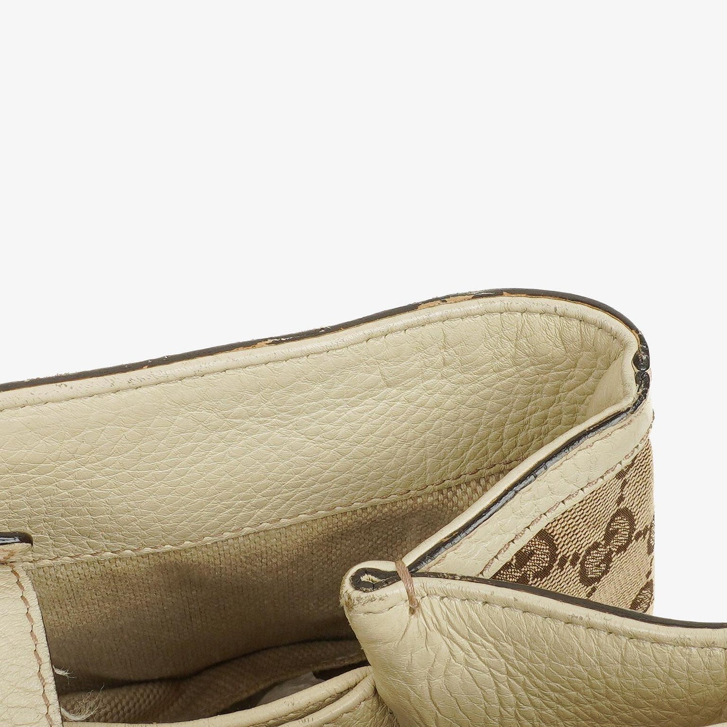 Gucci Monogram Canvas Ivory Diana Bamboo Top Handle Tote