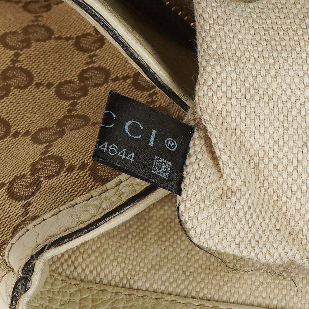 Gucci Monogram Canvas Ivory Diana Bamboo Top Handle Tote