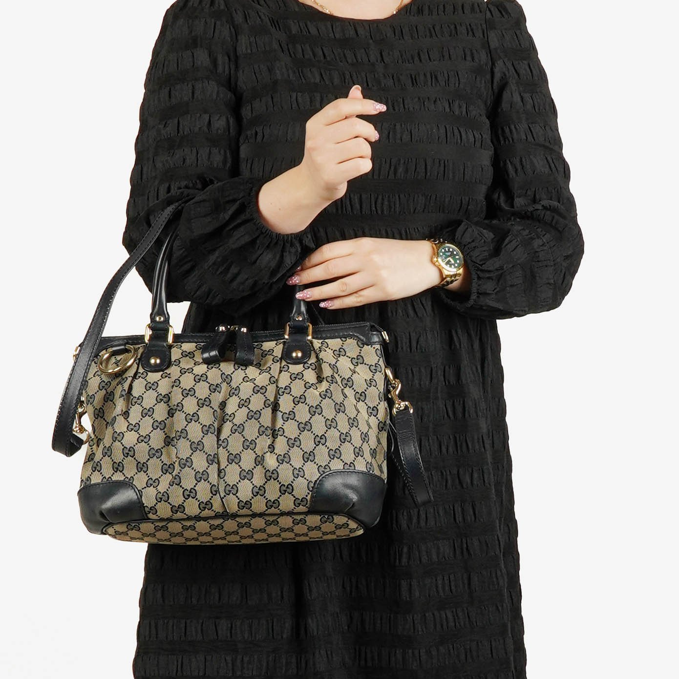 Gucci Monogram Canvas Sukey Hobo Bag