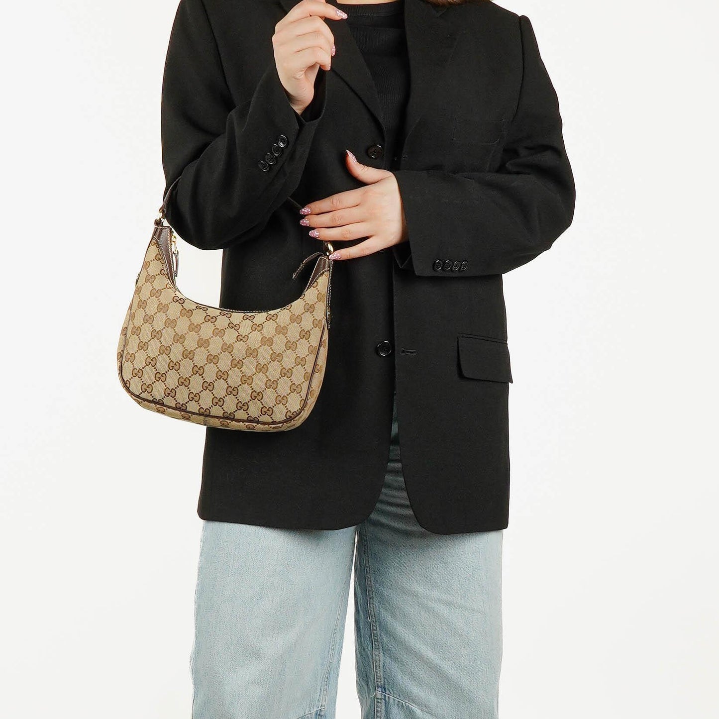 Gucci Monogram Charmy Hobo Bag