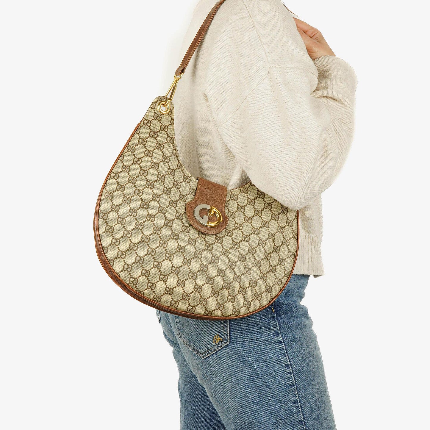 Gucci Monogram GG Supreme Hobo Bag
