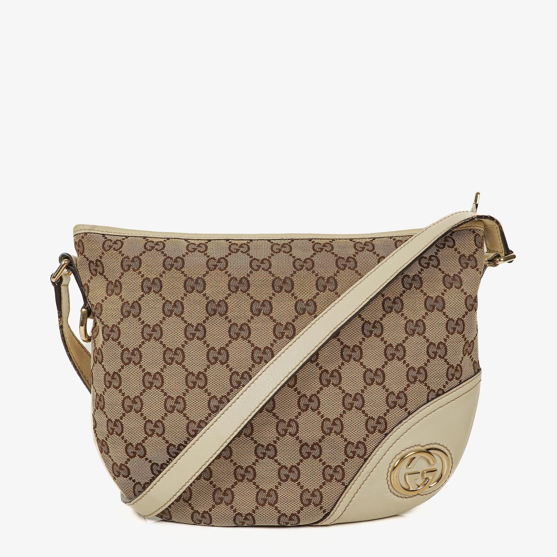 Gucci New Britt Half Moon Monogram Medium Hobo Bag