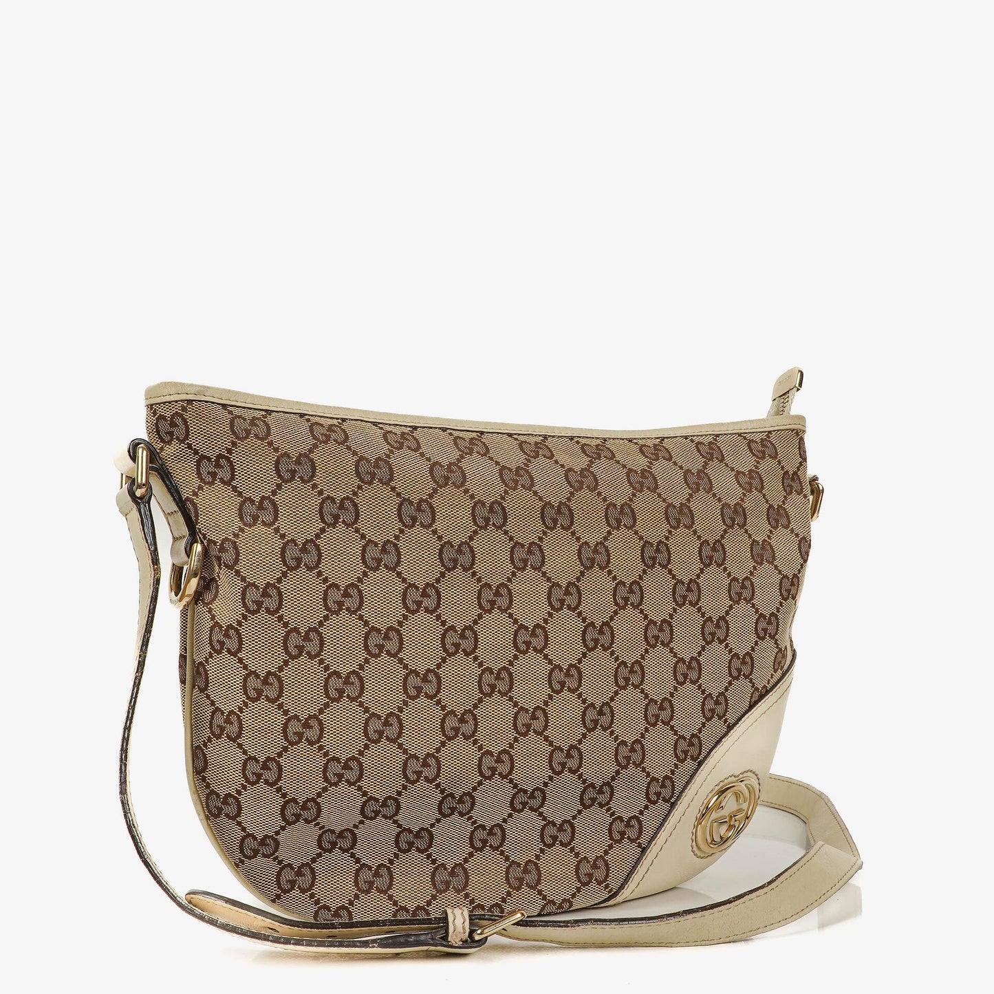 Gucci New Britt Half Moon Monogram Medium Hobo Bag