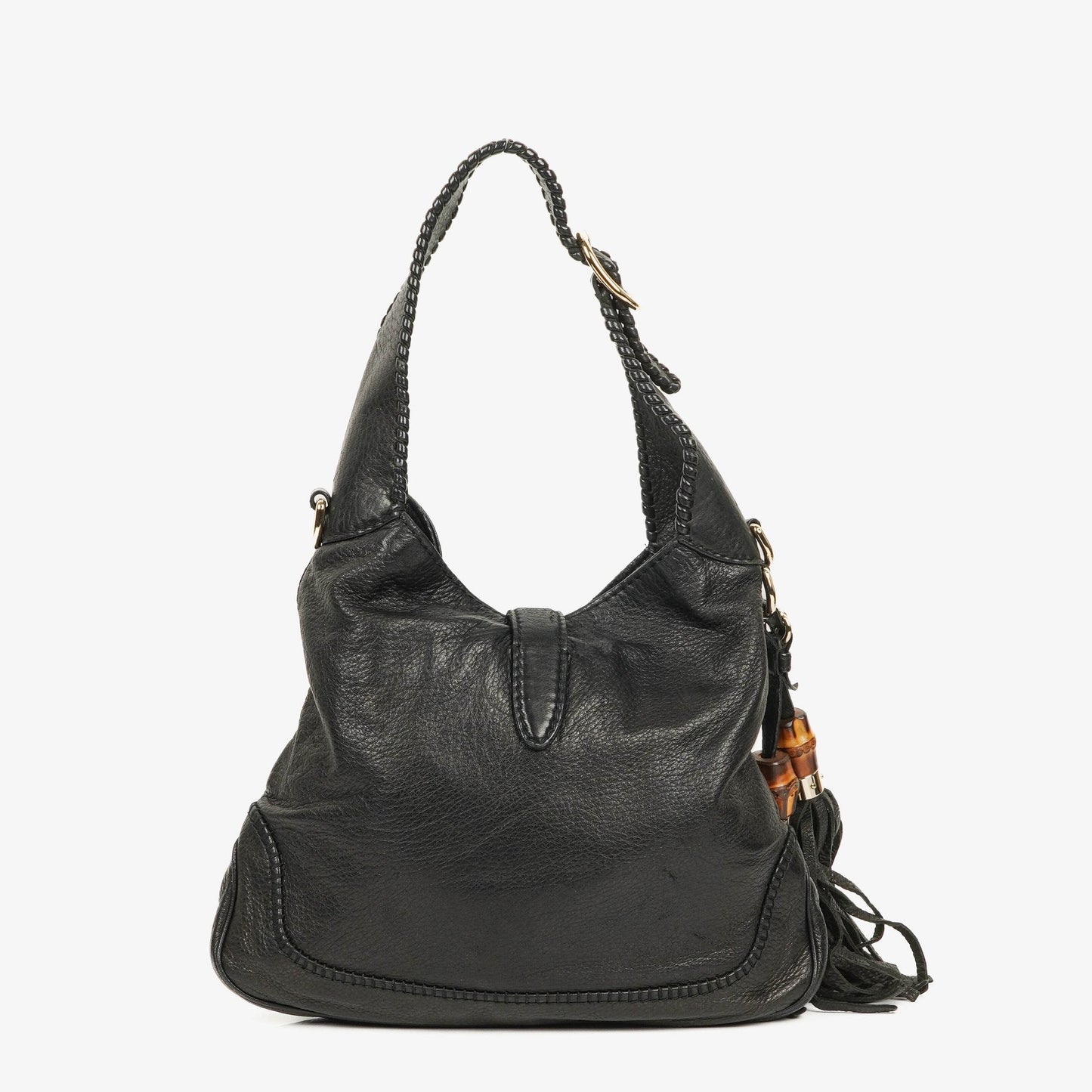 Gucci New Jackie Black Pebbled Leather Bag