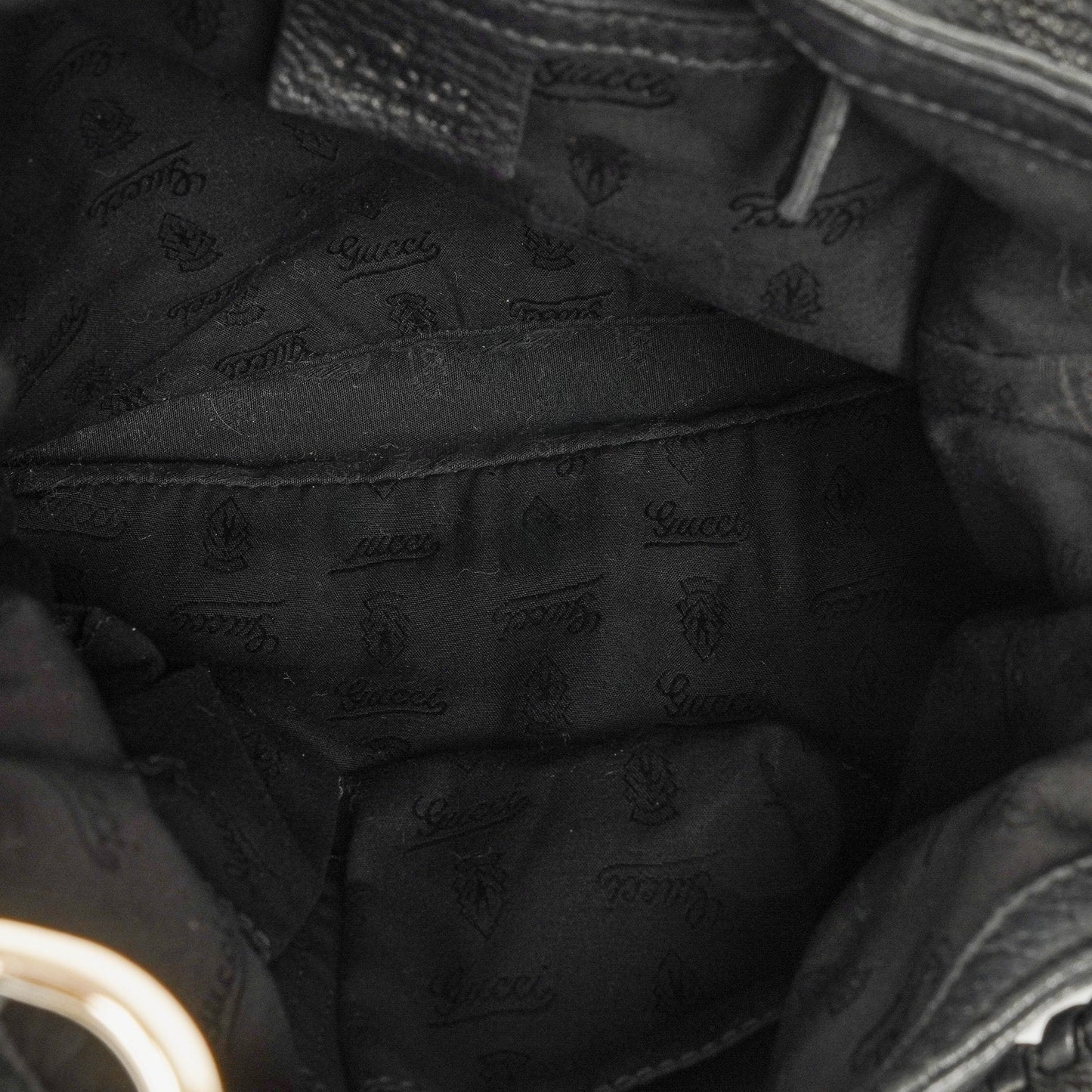 Gucci New Jackie Black Pebbled Leather Bag