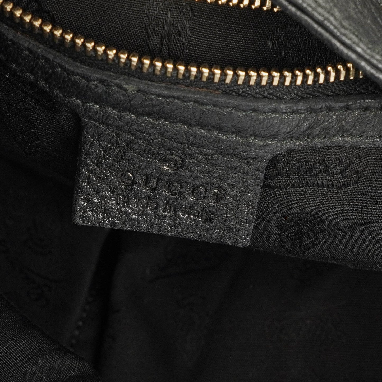 Gucci New Jackie Black Pebbled Leather Bag