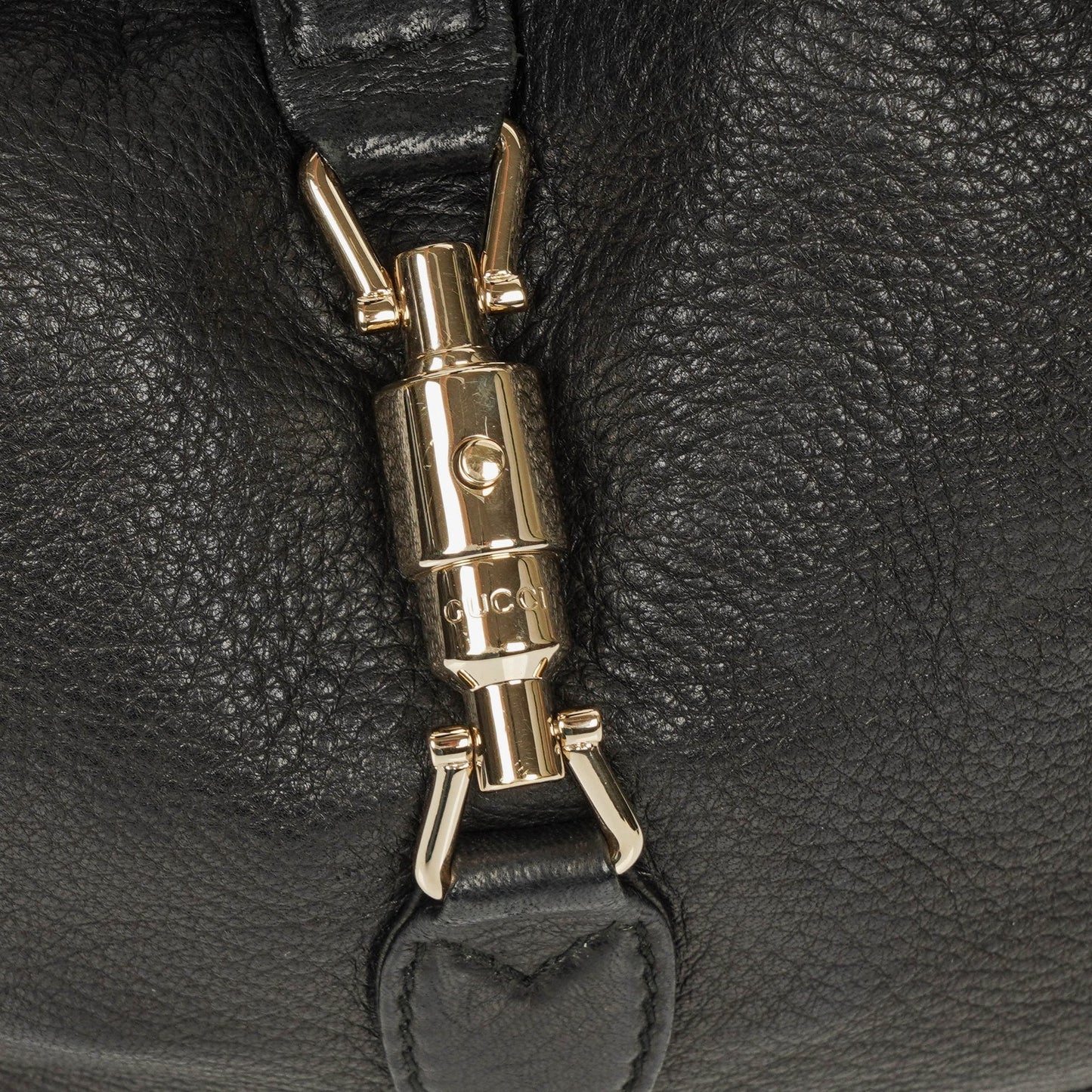 Gucci New Jackie Black Pebbled Leather Bag