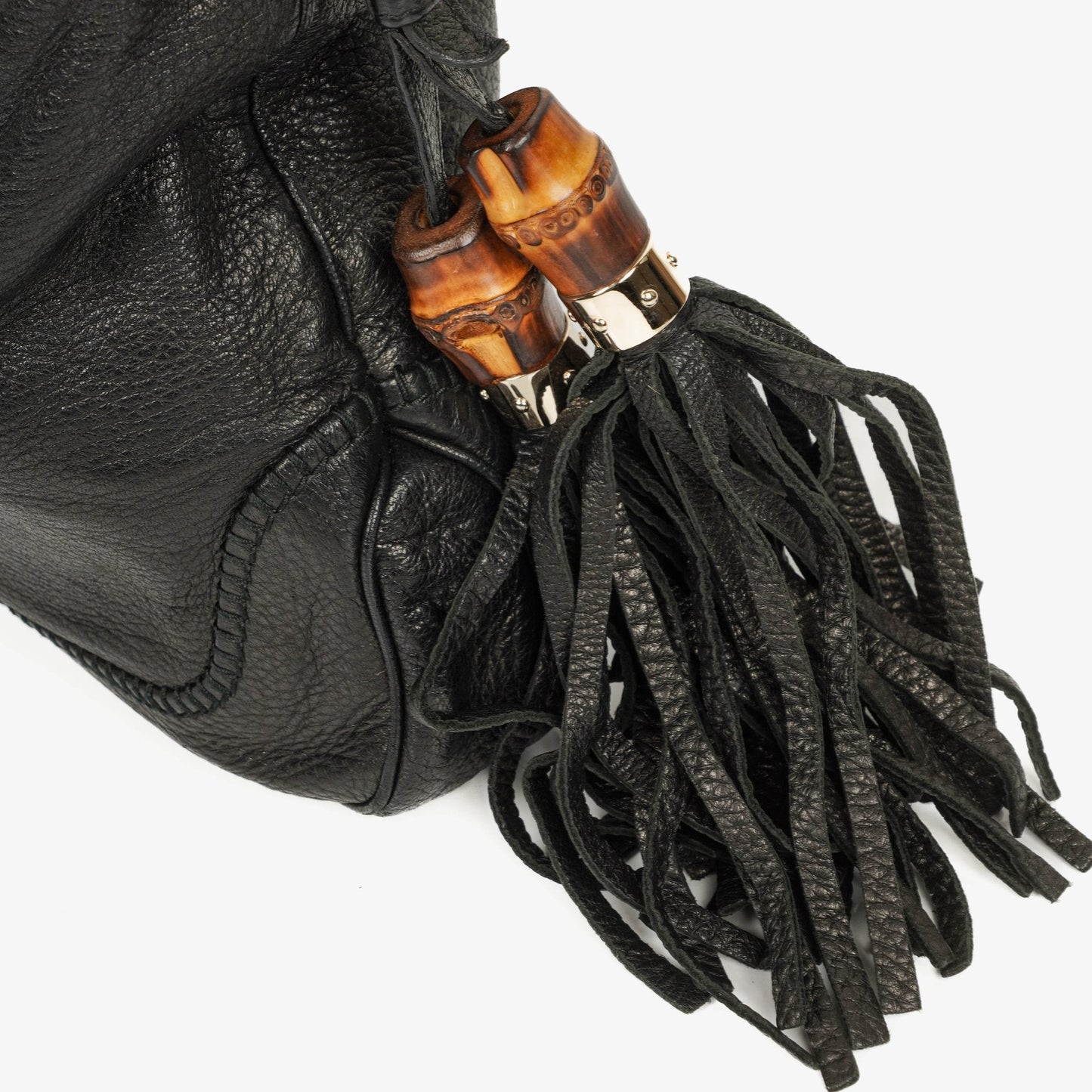 Gucci New Jackie Black Pebbled Leather Bag