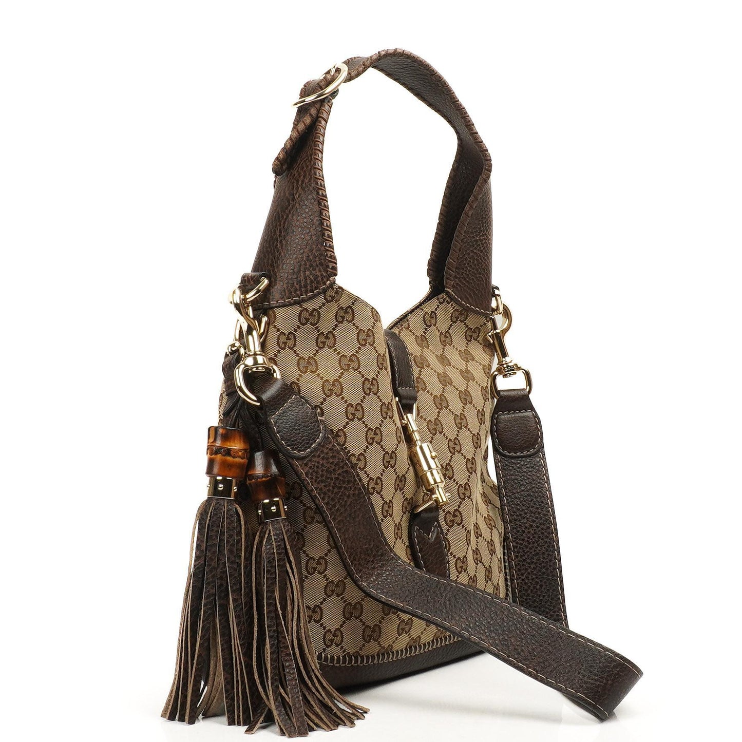 Gucci New Jackie Medium Hobo Bag Brown GG Monogram