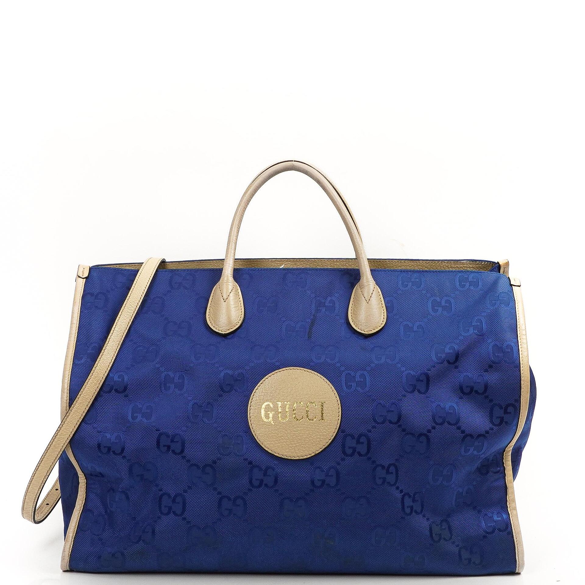Gucci Off The Grid Tote Bag Orient Blue GG Econyl Nylon Monogram Large